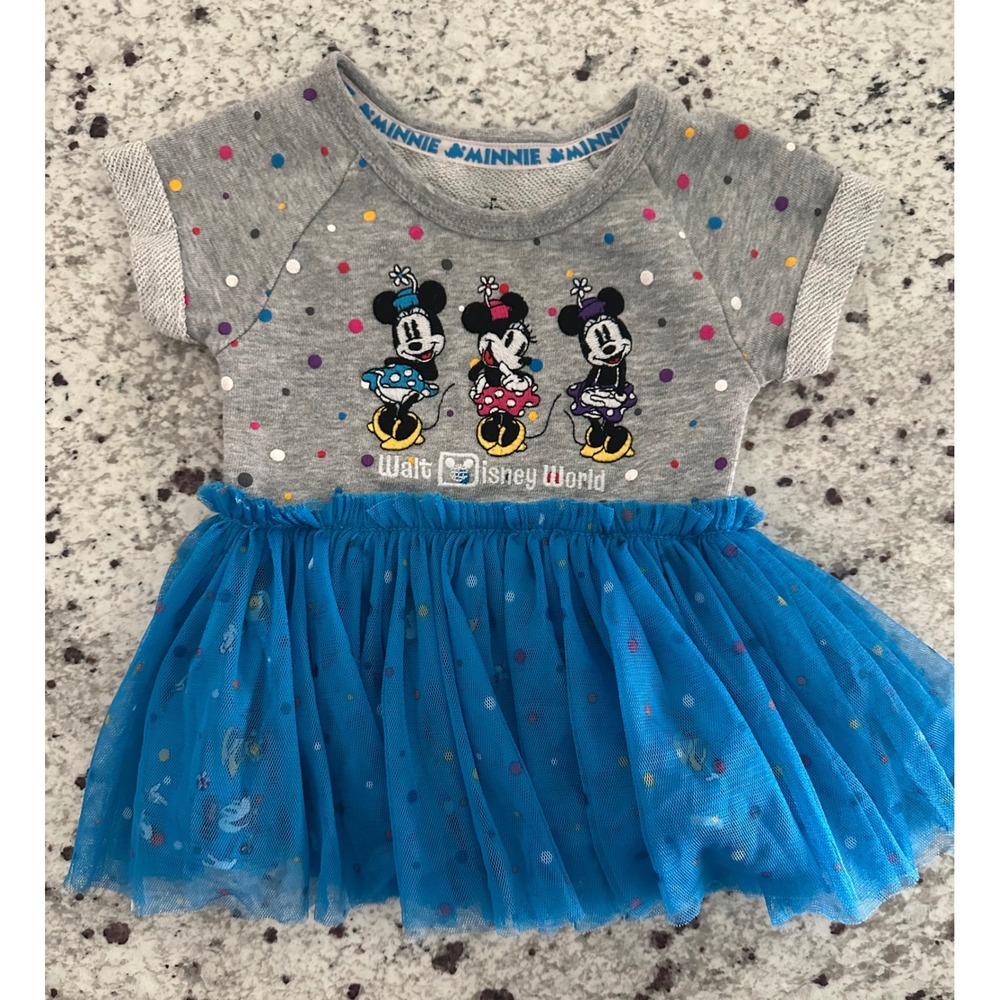 Walt‎ Disney Parks Minnie Mouse tutu baby bodysuit dress outfit 3m